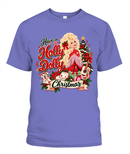 Holly Dolly Christmas Shirt Unisex T-Shirt Violet