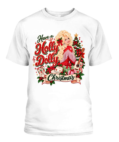 Holly Dolly Christmas Shirt Unisex T-Shirt White