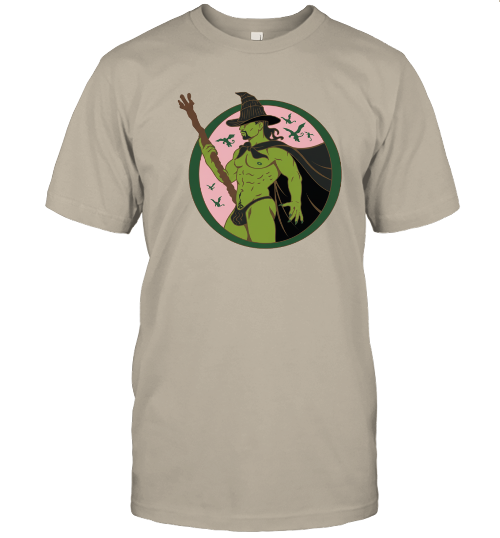 WarningPrint Gay Elphaba Wicked T-Shirt Sand Apparel