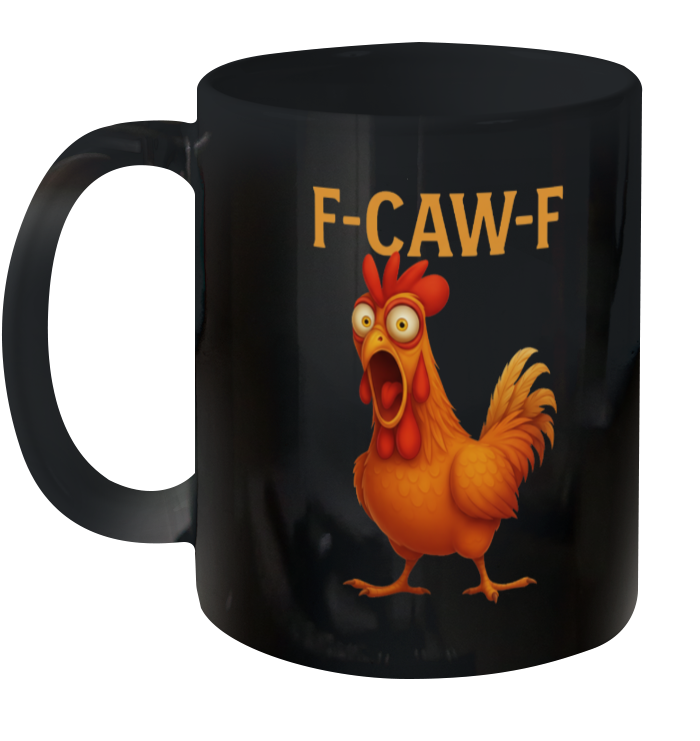 WarningPrint F Caw F Ceramic Mug 11oz Black 11oz